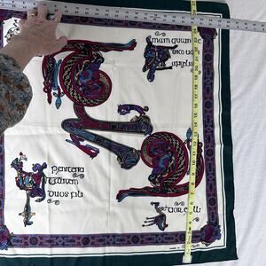 Irish Celtic Theme Square Woman’s polyester Scarf Book Of Kells 26 X 26 In